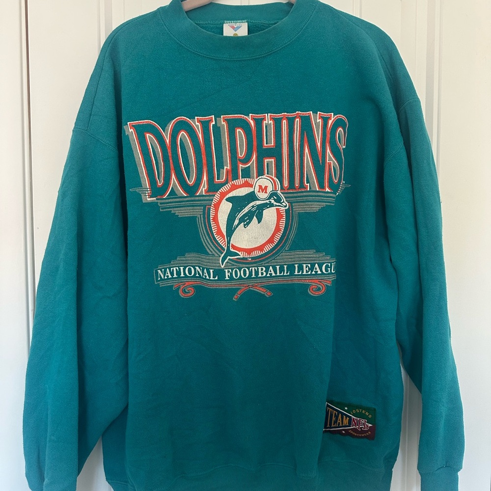 NFL Dolphins Teal Crew Neck Sweater